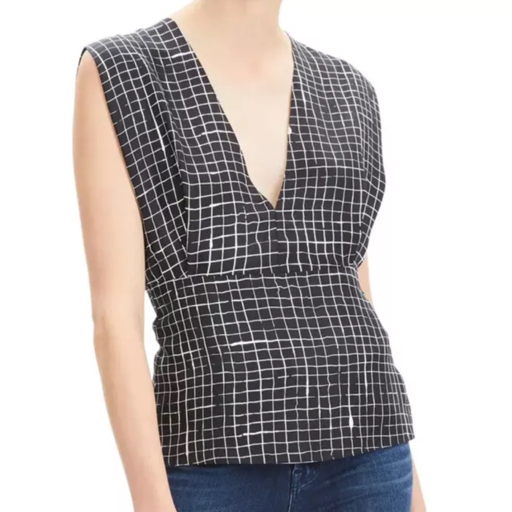 New Theory Kimono Pleat Silk Blouse Size P (US Size 00-0)